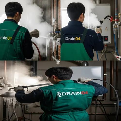 평택 하수구 해빙 얼었을때 꽁꽁 언 하수구 시원하게